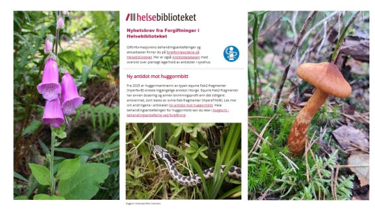 Nyhetsbrev om emnesiden forgiftninger
