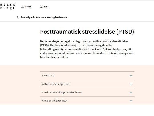 Samvalgsverktøy for PTSD lansert (NAPHA)